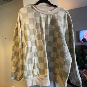 Vans checkered green and cream sweatshirt XXL